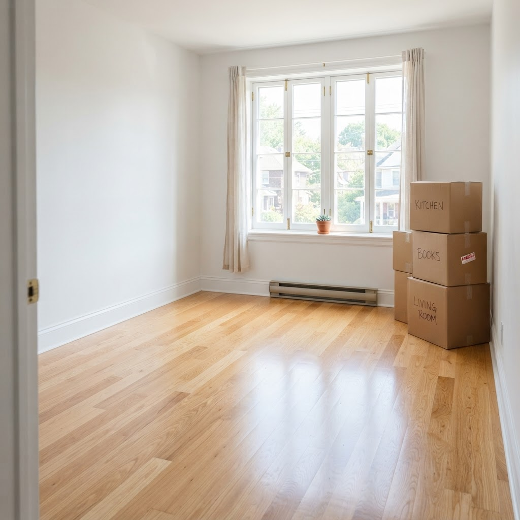 Bright, freshly cleaned empty apartment ready for move-in